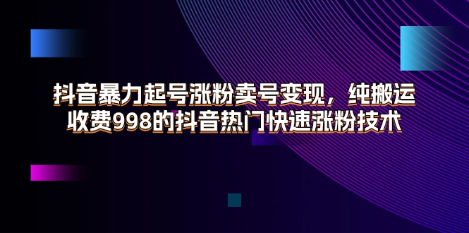 抖音增粉利器：从暴力起号到涨粉变现的热门技术详解-妙笔生财 | 妙笔阿牛