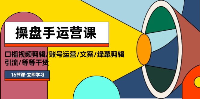 16节干货操盘手运营课程：口播剪辑、账号运营、文案技巧、绿幕特效、精准引流-妙笔生财 | 妙笔阿牛